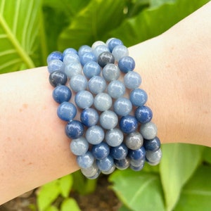 Blue Aventurine Crystal Bracelets, 8mm Blue Aventurine Stone Bracelets, Authentic Aventurine
