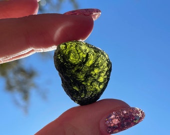 Authentic Moldavite Tektite Specimens, Green Tektite, Moldavite Specimen, Authentic Large Moldavite