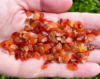 Carnelian Crystal Chips, 2-10mm Natural Carnelian Chips: 1oz bag of Carnelian, Authentic Carnelian Chips