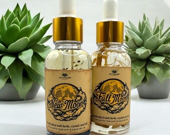 Full Moon Oil, New Moon Oil, Offering Oil, Moon Phase Intention Oils, Lunar Invocation Oil, Handcrafted Oil