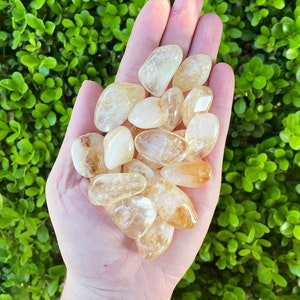 Citrine Tumbled Stones, 18-25mm Small Natural Citrine, Citrine, Yellow Citrine Crystal, Heat Treated Amethyst