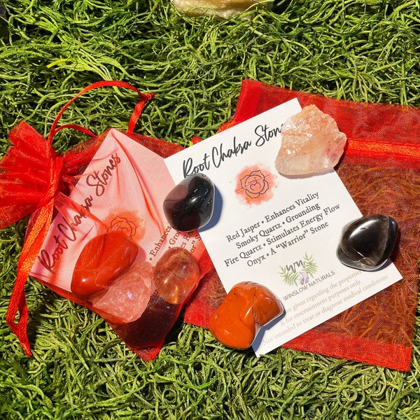 Root Chakra Crystal Set, Muladhara Stone Kit, Root Chakra Bag, Authentic Crystal Set