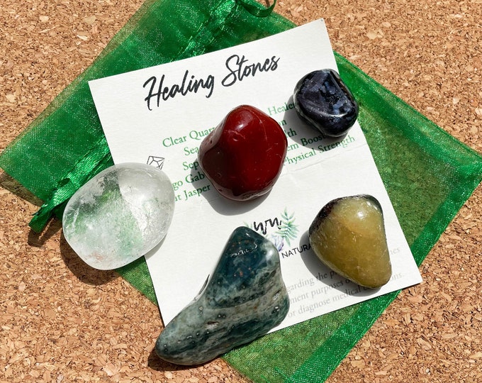 Healing and Health Crystal Kit, Healing Multi-Crystal Kit, Health Crystal Stone Bag, Balancing and Promoting Health Kit, Authentic Crystals