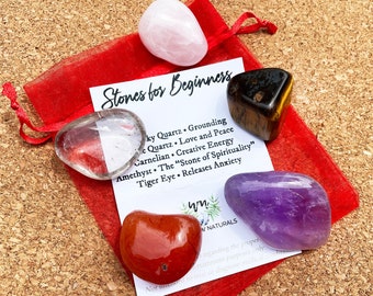 Beginner's Crystal Kit, Beginner Crystal Bag, Beginner Stones and Crystals, Authentic Crystals