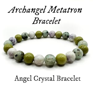 Archangel Metatron Crystal Intention Bracelet, Metatron Bracelet, 8mm Natural Crystal Bracelet, Hand-strung Bracelet