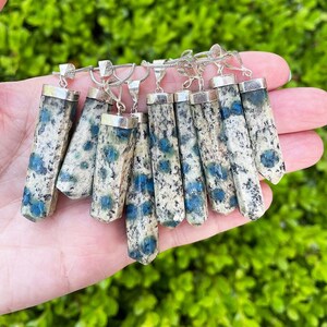 Natural K2 Crystal Point Necklaces, 925 Silver K2 Necklaces, AA Quality K2 Natural Stones, K2 Necklaces with Chain, Authentic K2