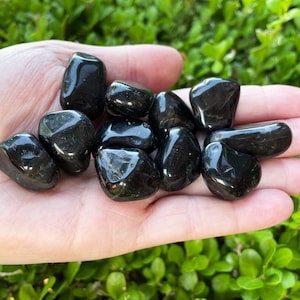 Onyx Grade A Tumbled Stones, 18-25mm Small Natural Onyx, Onyx, Black Onyx Crystal, Authentic Onyx image 2