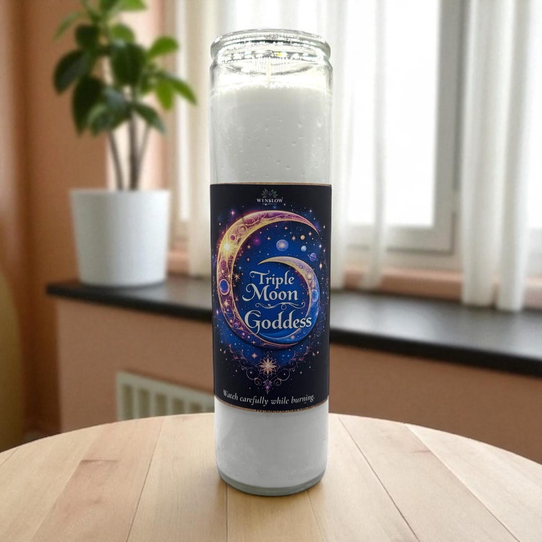Triple Moon Goddess Tall Ritual Candles, Triple Feminine Intention ...