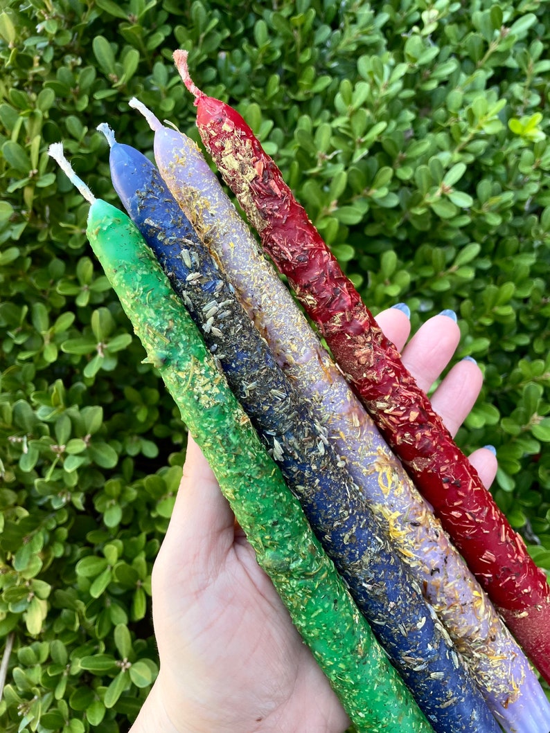 Herb Intention Taper Candles Set of 2 Herb Ritual 12 Etsy