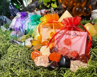 All 7 Chakra Crystal Sets, Premium Seven Chakra Stone Kit, Chakra Bags, Authentic Crystal Sets