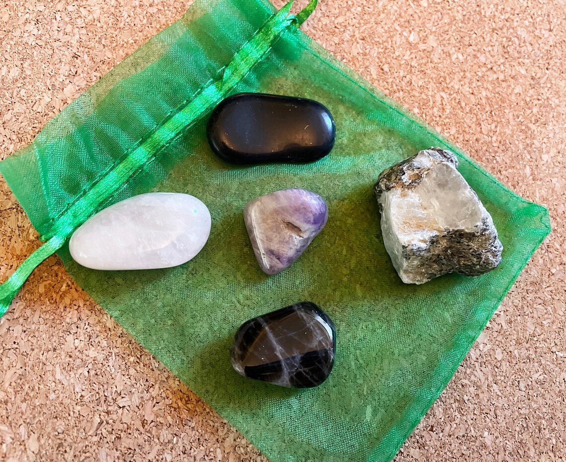 Grief Crystal Set Grief and Death Stone Kit Grief Bag Etsy