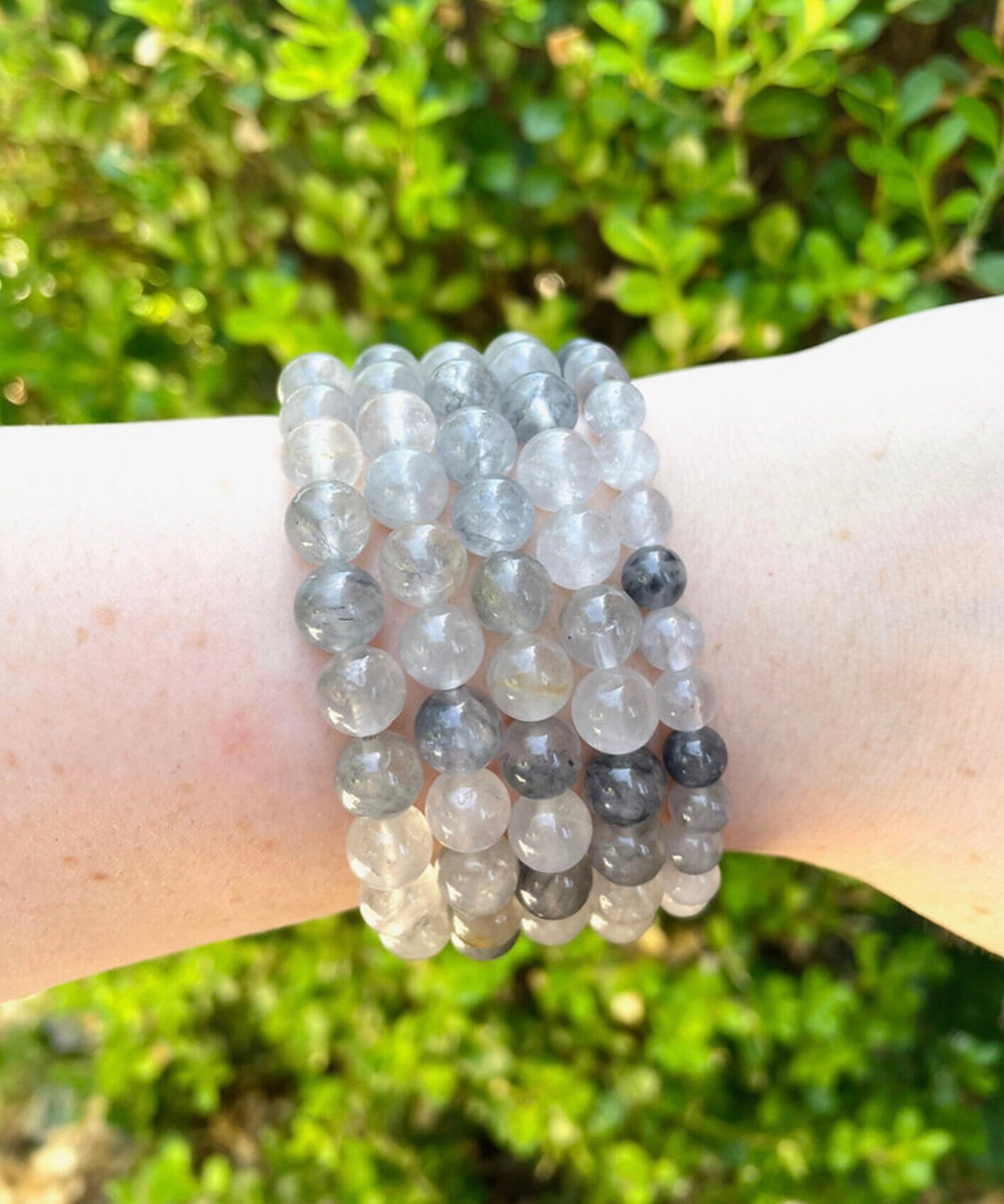 Grey Quartz Bracelet Etsy