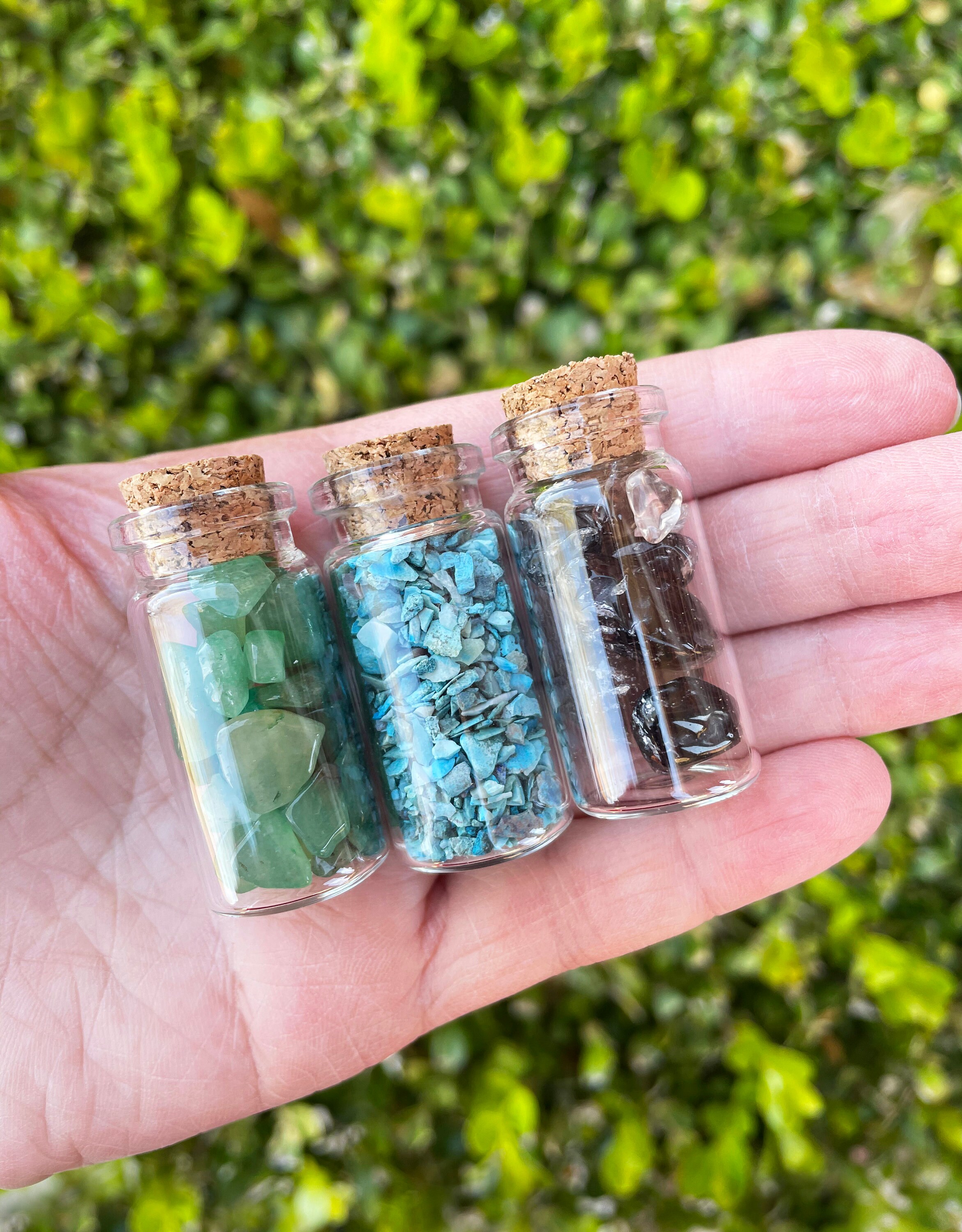 Mini Crystal Chip Jars Genuine Stone Chips in Mini Glass Jar Etsy