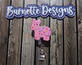 Animal Cookie Badge Reel, Cute Animal Cracker ID Badge Holder, Retractable Badge Reel for Nurses & Teachers