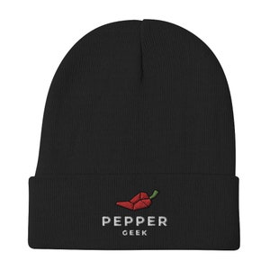 Embroidered Beanie Without Pom Pom image 1