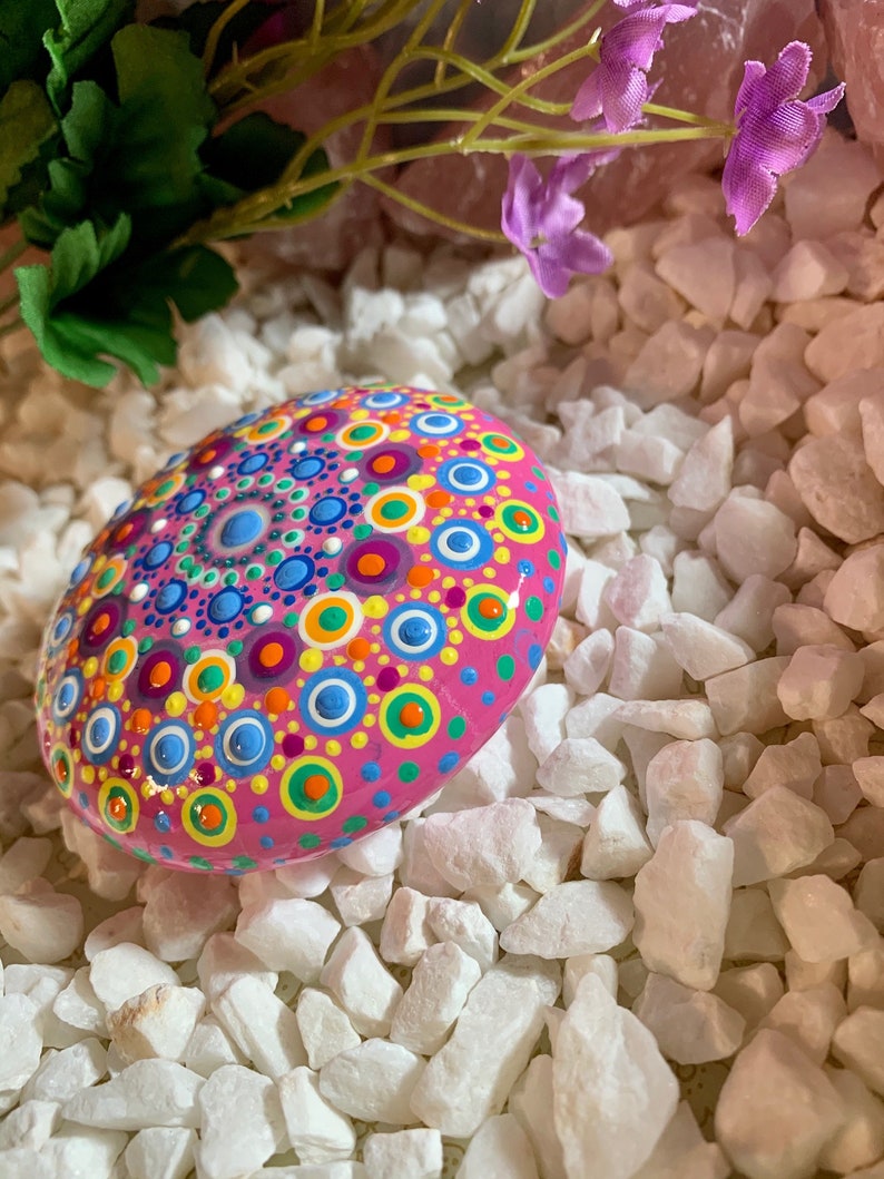 HandCraftedPainted PaperWeights Rock Art Hand Made in USA Mandala Painted Rocks Mandala Stones Painted Mandala Stones Stone Mandalas