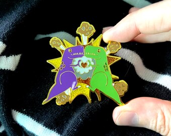 Dino-mite Love | Dinosaur and Asteroid Explosion Hard Enamel Pin