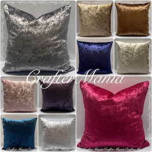 Supreme Quality Soft Handmade Crushed Velvet Square Cushion Covers Pillowcase Bed Sofa Home Decor