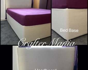 Luxury Herringbone Tweed Elasticated Divan Bed Base Valance Cover Wrap OR Headboard Cover Handmade in UK