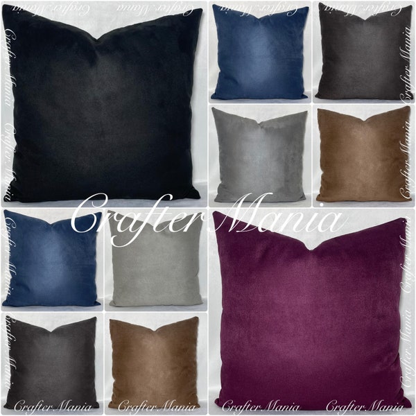 Supreme Quality Soft Handmade Faux Suede Square Cushion Covers Pillowcase Bed Sofa Home Decor