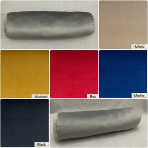 Supreme Quality Handmade Bolster Pillow Soft Plush Velvet Cushion Covers in 17 Colours and 7 Sizes