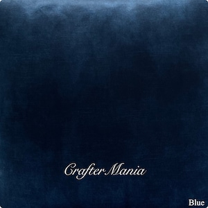May include: A solid blue fabric swatch with the text "Crafter Mania" and the word "Blue" in the bottom right corner.