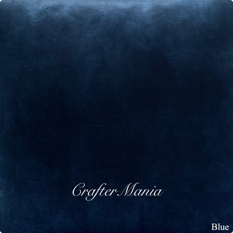 May include: A solid blue fabric swatch with the text "Crafter Mania" and the word "Blue" in the bottom right corner.
