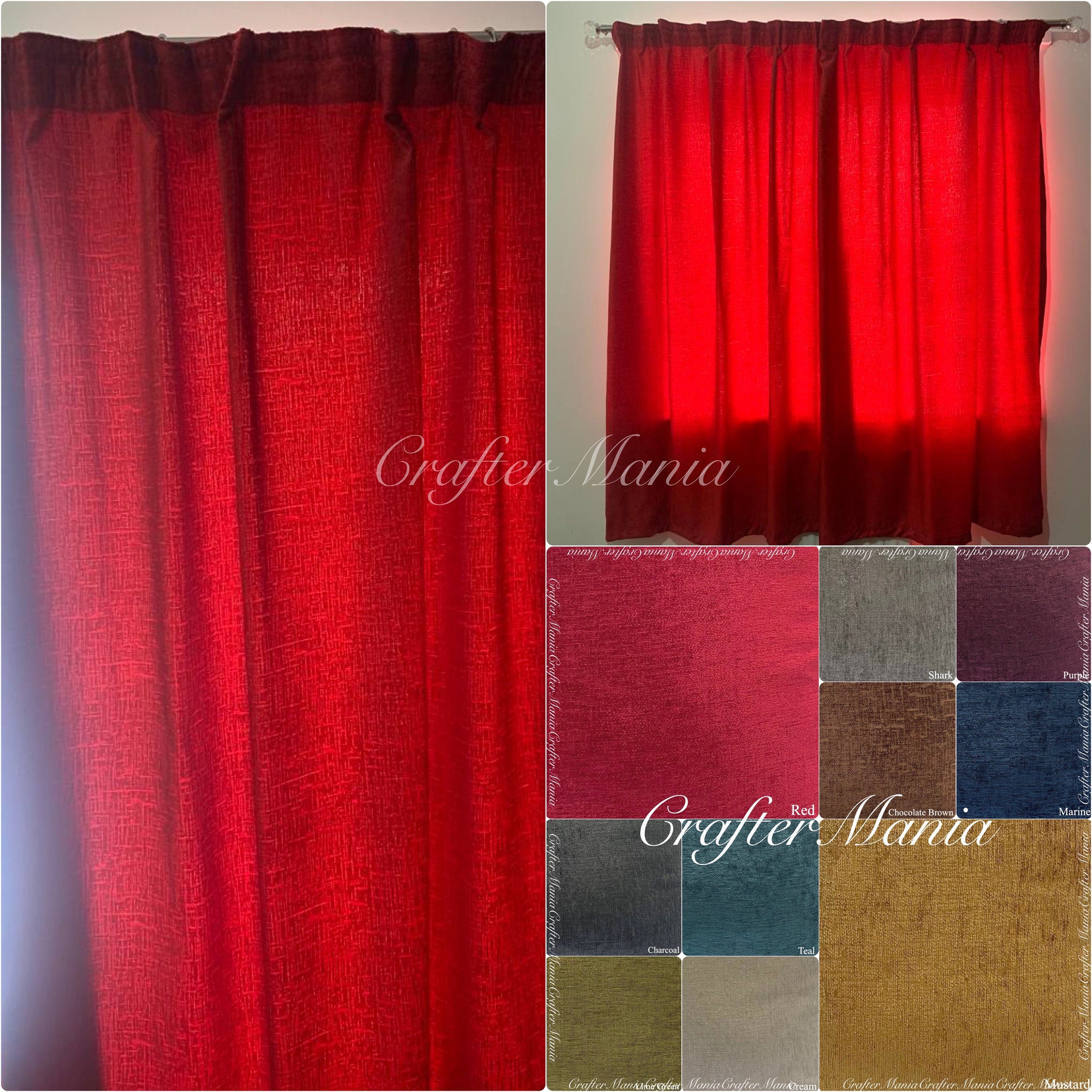 Pencil Pleat Linen Curtain Panel with Cotton Lining - Heading for Rings and  Hooks - Linen Privacy Curtain