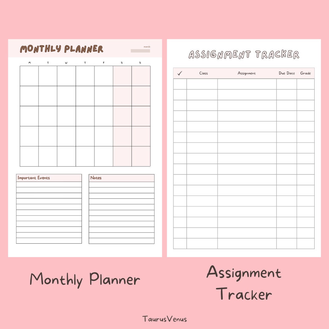 College Student Planner Pack | Printable and Digital Download ...
