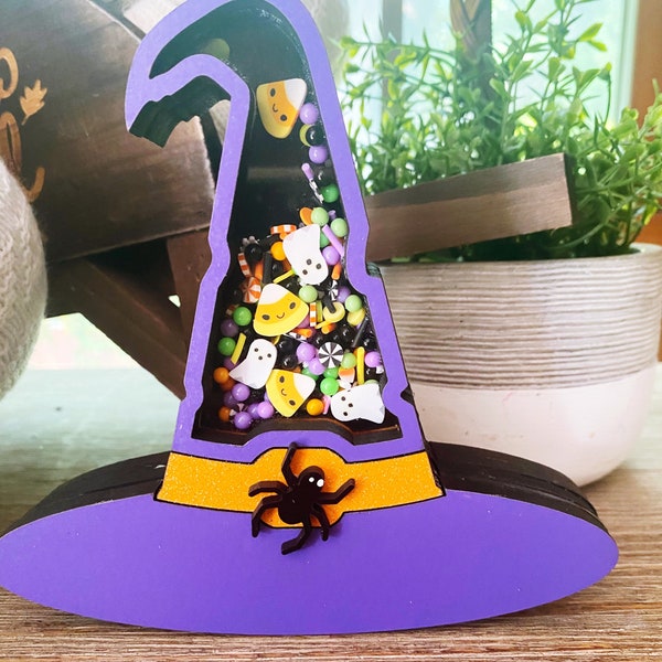 Mini Witch hat shaker sign, mini witch hat sign, Halloween decor, witch hat Decoration, Halloween Signs, mini Halloween shaker signs