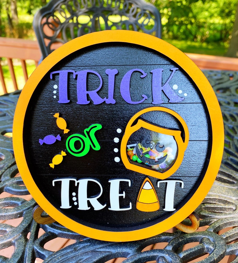 Trickortreat Mini Halloween Shaker Signs Mini Halloween Etsy