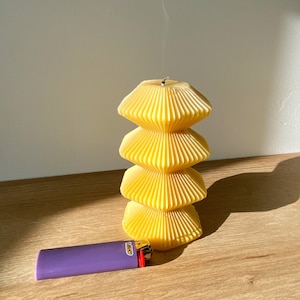 Pure Beeswax Candle Geometric Aesthetic Candle 100% Beeswax Candle Handmade