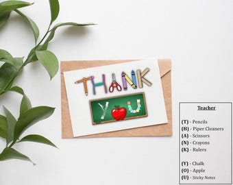 Thank You Cards for Teachers / Teacher Gifts / Appreciation Cards / Teacher Gift Ideas / Teacher Appreciation