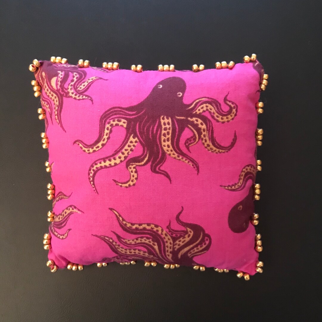 Magenta Octopus Rules Large Hand Beaded Lavender Sachet Etsy
