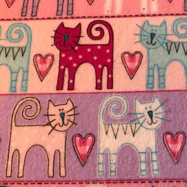 Cat Flannel Fabric Etsy