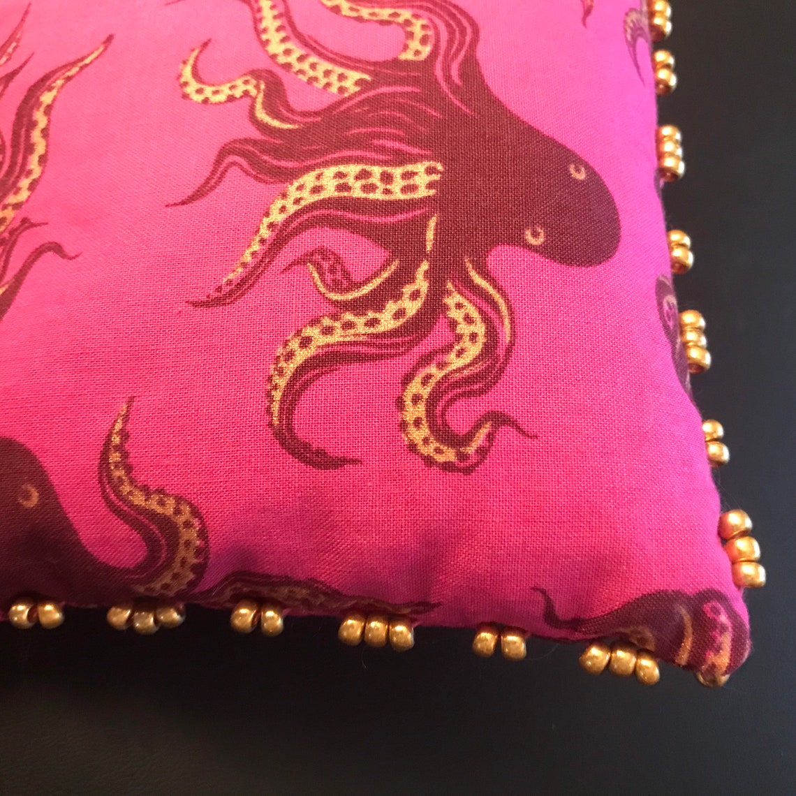 Magenta Octopus Rules Large Hand Beaded Lavender Sachet Etsy