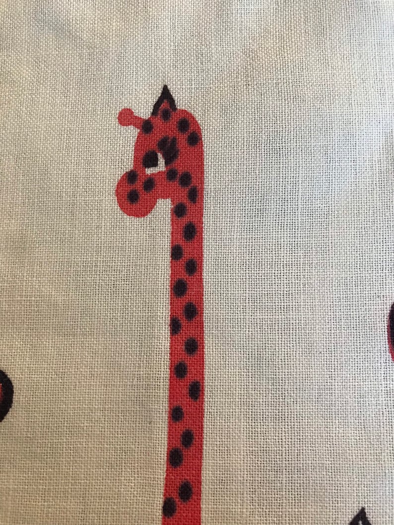 Circus Animals Vintage Linen 1950s vintage linen For a child\u2019s room decoration,placemat or framed art Charming elephant giraffe and zebra