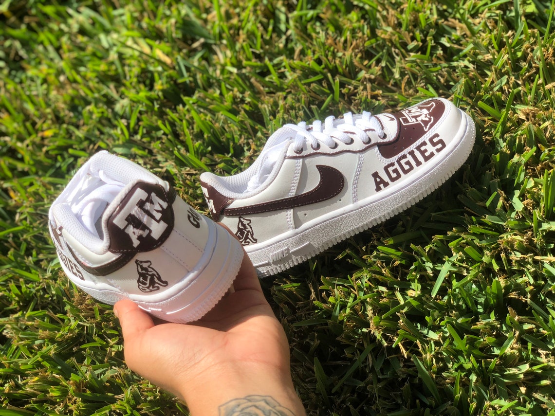 Custom College Air Force 1s texas A&M Etsy