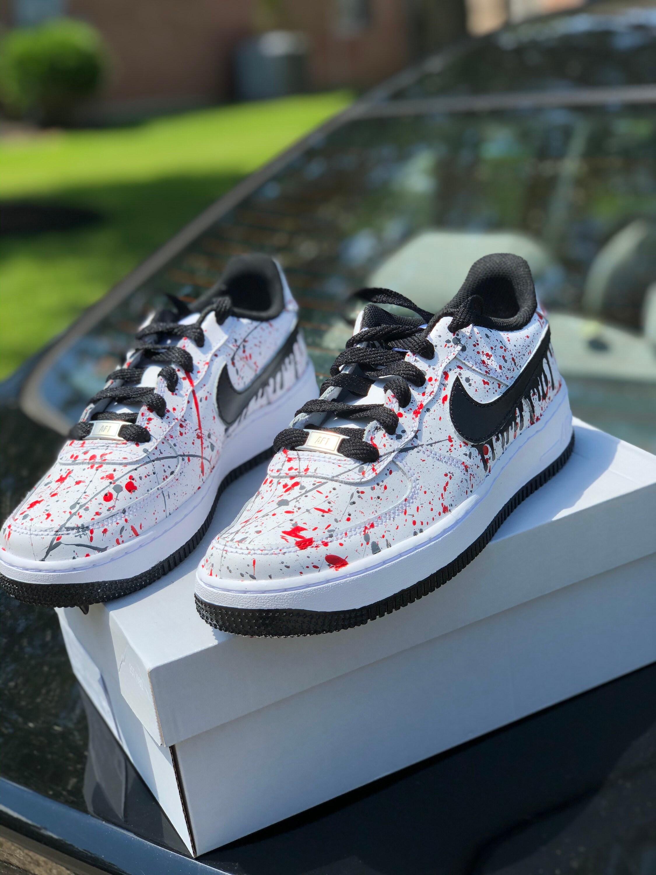 Nike Air Force 1 custom low white (Multi color splatter paint)