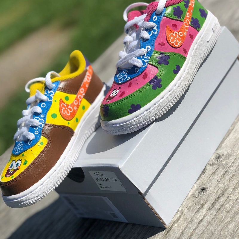 custom spongebob air forces