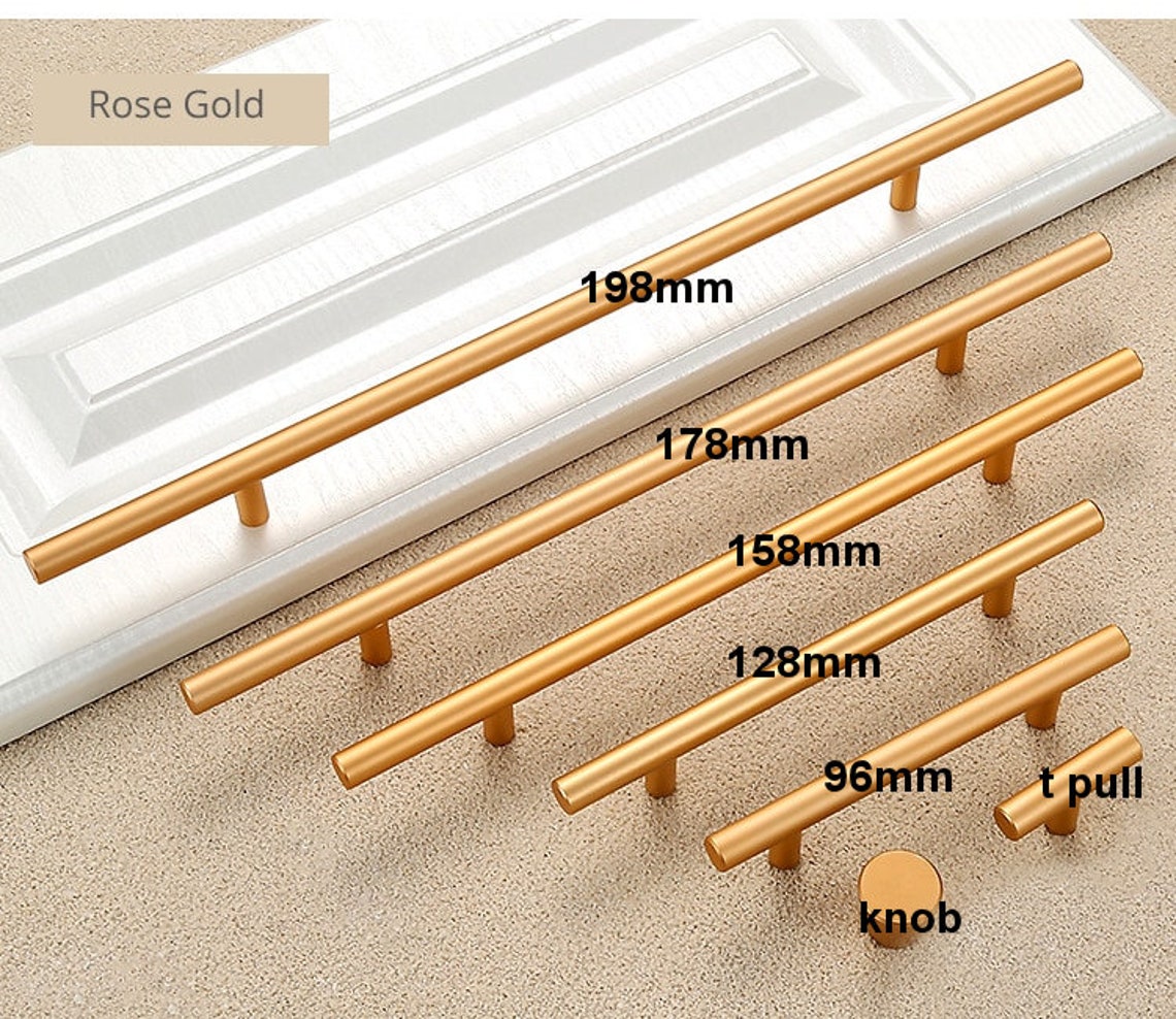 Rose Gold kitchen knobs and pulls alluminum Etsy