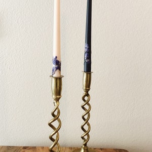 Vintage Brass Barley Twist Candlestick Holders