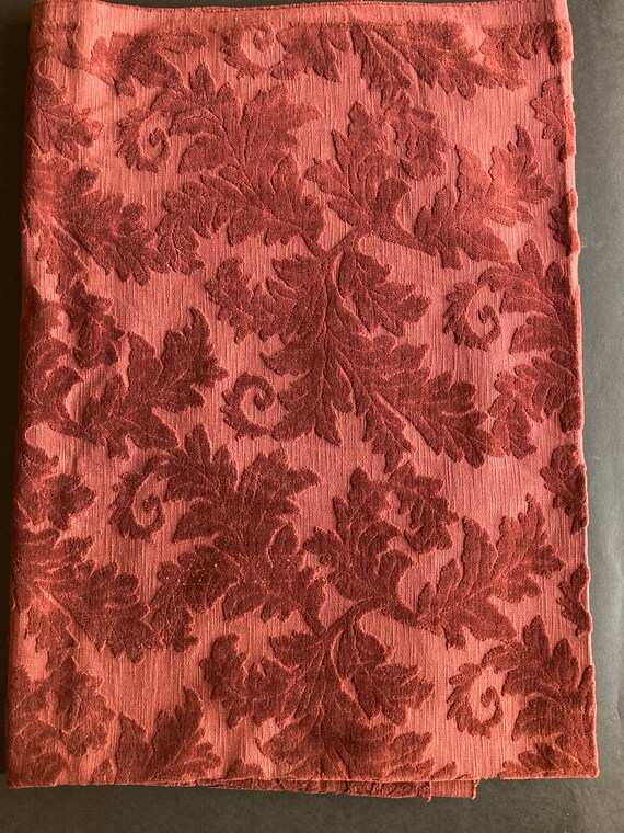 Cut Velvet Leaf Pattern Fabric Etsy