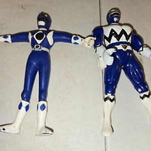 Vintage 1994 / 1998 Bandai Power Rangers Lot Lost Galaxy Blue Ranger 5.5&quot; Action Figure Bendy Bendable