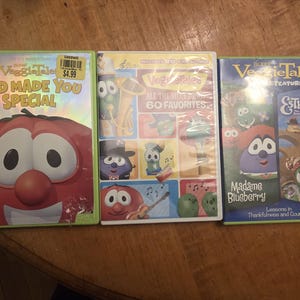 Veggie Tales DVD Lot X4 Complete Silly Songs, God Made You Special, Double Feature : Madame Blueberry / Esther