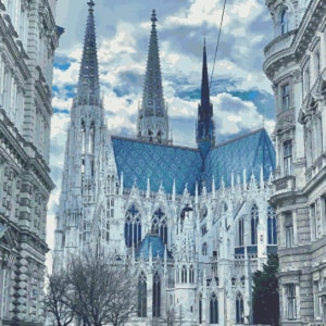 St. Stephen&#39;s  (Stephansdom) Cathedral Vienna Cross Stitch Pattern/Historical landmark counted cross stitch/Embroidery pattern PDF