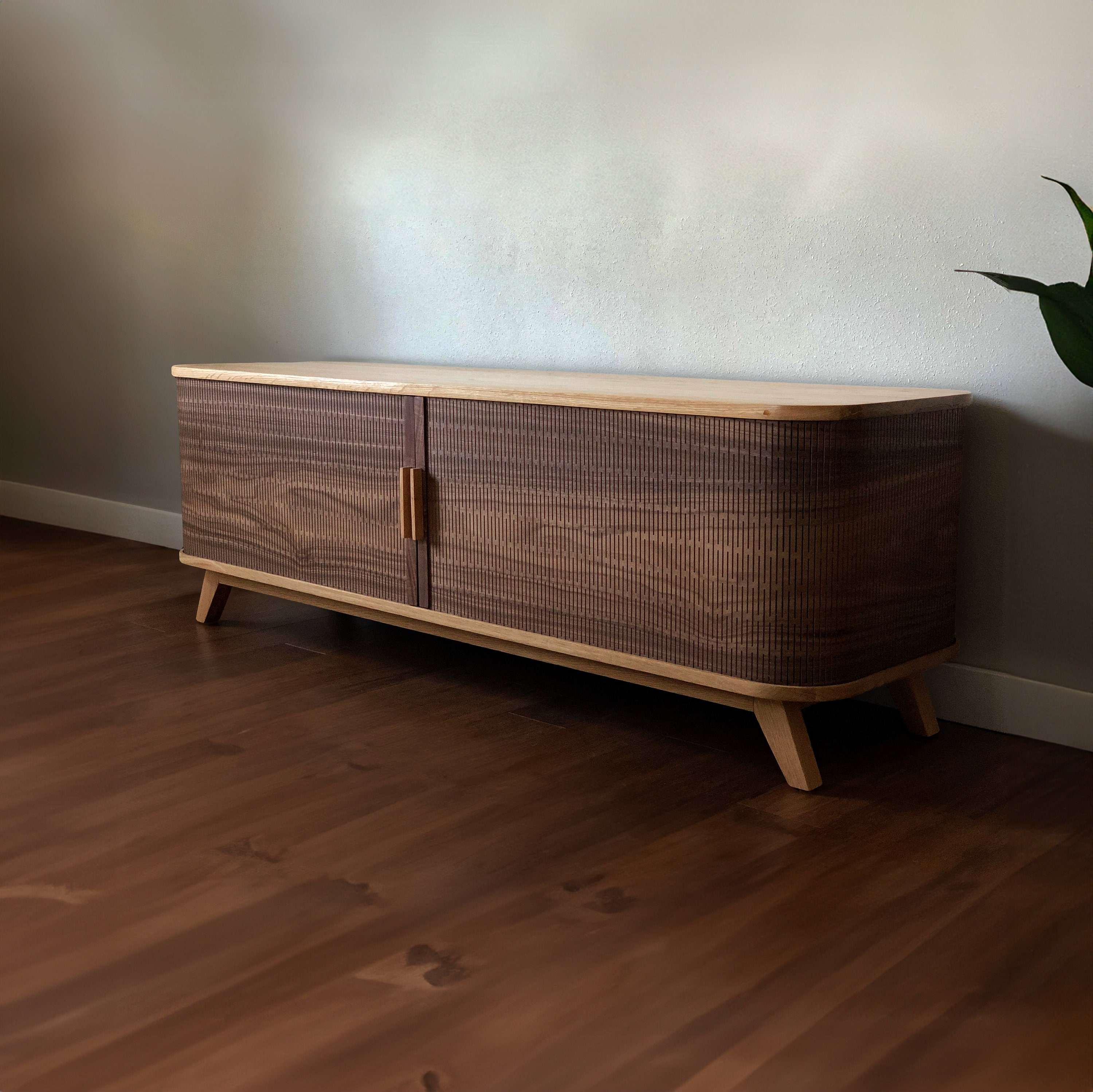 Solid Wood Modern Tambour Media Console Sideboard Handmade in the USA Etsy