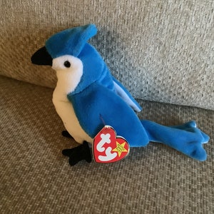 Vintage Rare, Ty Beanie Babies Collection, “ROCKET”, The Blue Jay, 1998