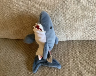 Vintage, Rare, Ty Beanie Baby, “CRUNCH”,  The Shark!!! 1996