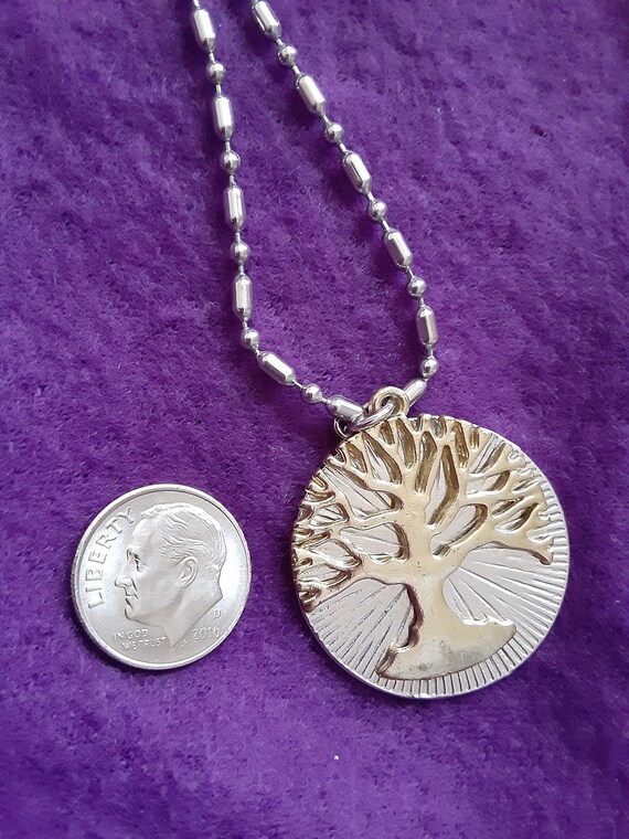 Vintage  Duel  Gold Tone Tree of Life and Silver … - image 9